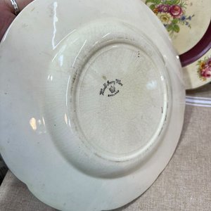 Par de Platos Ingleses Wood & Sons Ivory Ware con Flores - imagen 5