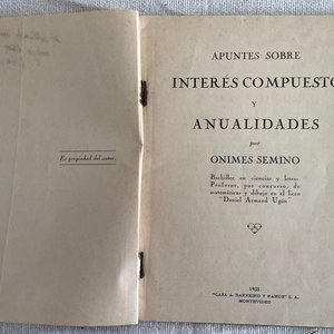 Apuntes sobre Interés Compuesto y Anualidades por Onimes Semino, Edición 1933 Firmada - imagen 6