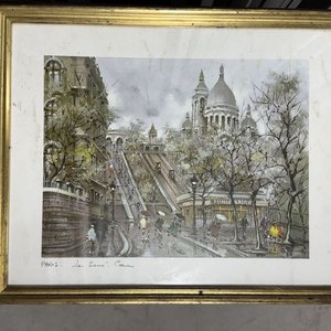 Lote siguiente: Cuadro París: Basílica del Sagrado Corazón en Montmartre