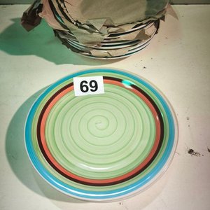 Set de 10 Platos Llanos de Cerámica con Diseño Multicolor - imagen 3