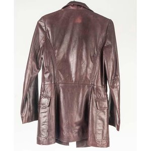 Campera de Cuero Bordó Zara Talle S Mujer - imagen 2