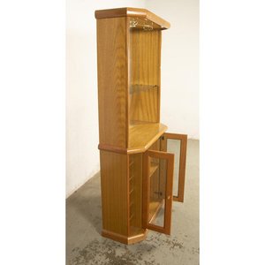 Mueble Bar Espejado "Tremarin" Cerejeira con Estantes de Vidrio y Luz - imagen 3