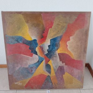 Lote siguiente: Pintura Abstracta "Rostros" en Acrílico sobre Durabord, Firmada LPI/97