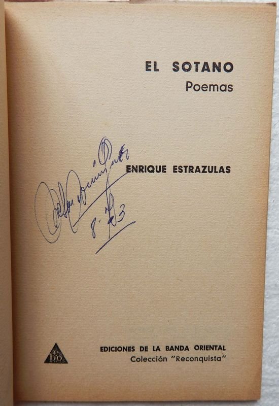 Libro de poesía "El Sótano Y Otros Poemas" firmado por Enrique Estrázulas - imagen 3