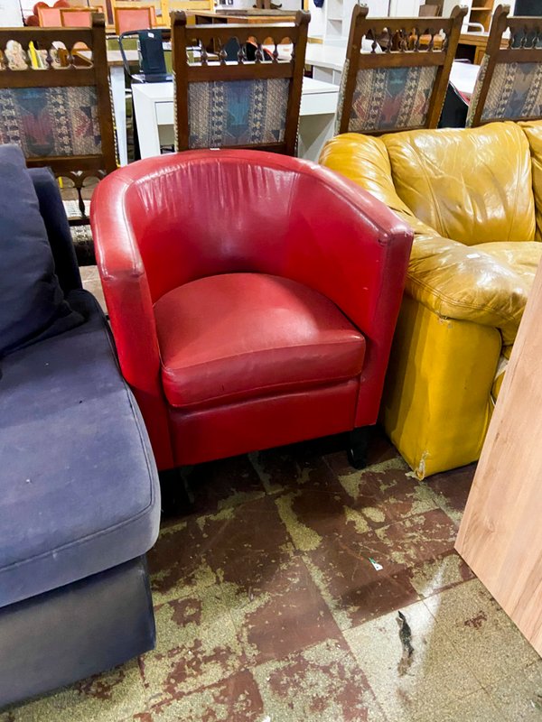 Sillón Individual Rojo Estilo Moderno