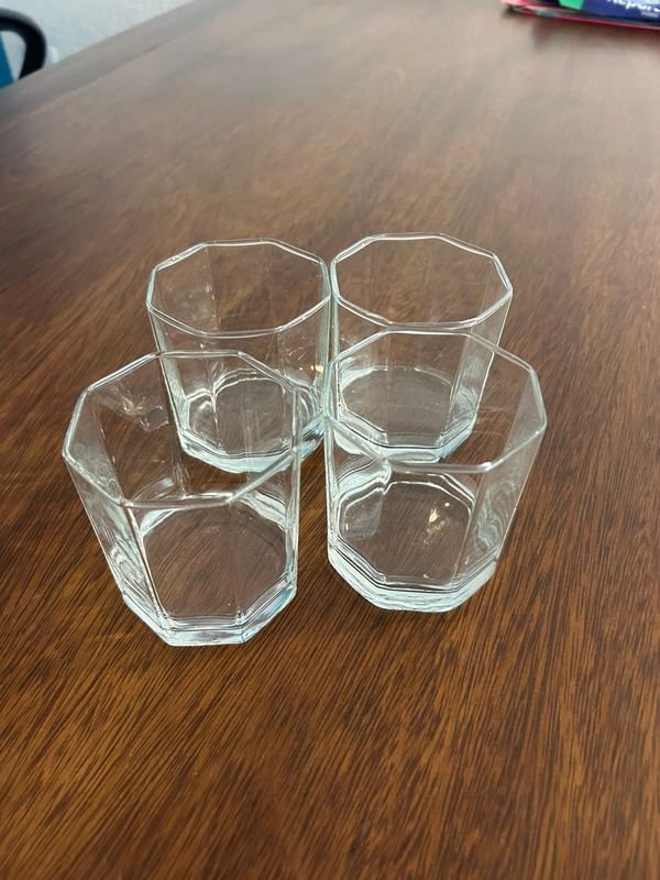 Set de 4 Vasos de Whisky Octogonales de Vidrio - imagen 1