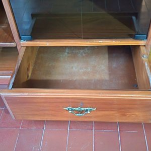 Mueble Organizador Modular de Madera Maciza con Puertas de Vidrio y Cajón - imagen 5