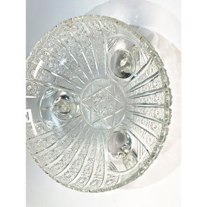 Centro de Cristal Hialino Tallado con Borde Dentado y Tres Patas - imagen 4