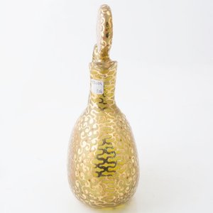 Botellón de Cristal Ámbar Decorado en Dorado con Tapón - imagen 3
