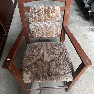 Butaca de Madera y Totora Estilo Rústico - imagen 2