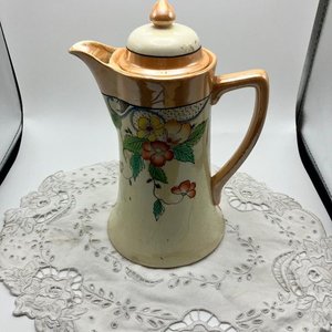 Cafetera o tetera alta de loza o porcelana japonesa antigua - imagen 3