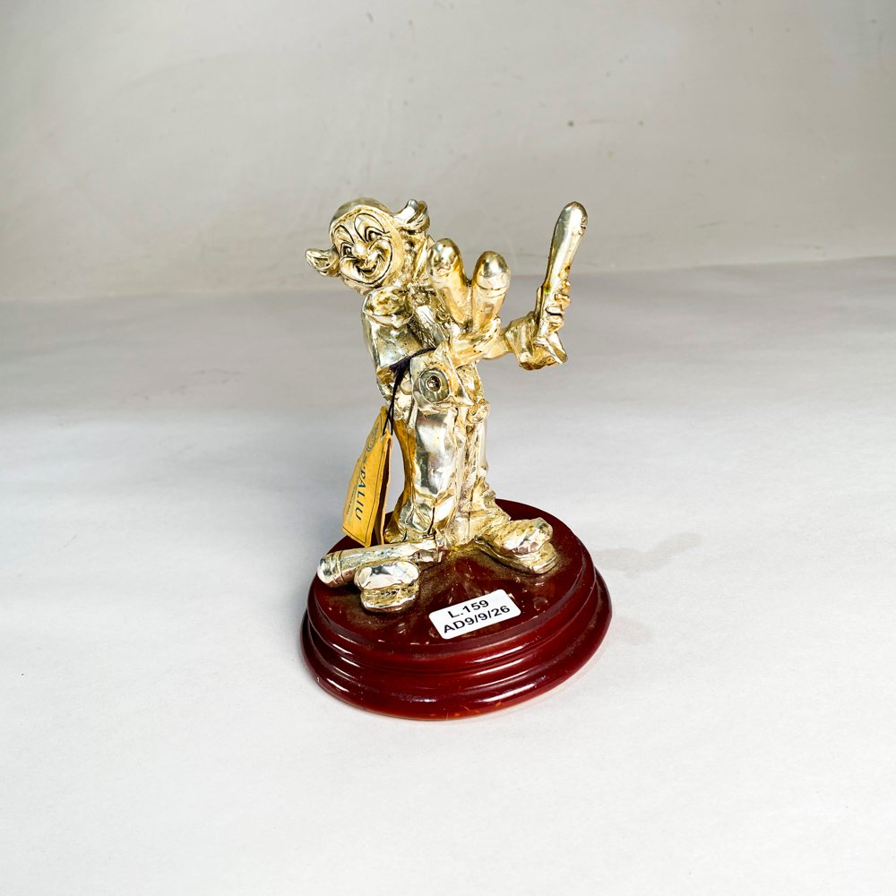 Figura de Payaso S. Paliu Recubrimiento 999 con Base de Madera