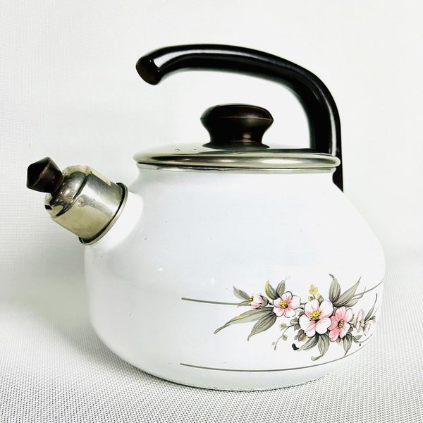Caldera grande esmaltada con asa de vaquelita - Teapot decorativo - imagen 2