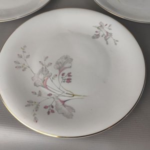 Lote de 6 Platos Llanos de Porcelana Edelstein Bavaria con Diseño Floral y Borde Dorado - imagen 3