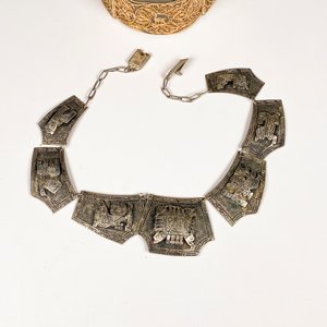 Conjunto de Collar Azteca y Pulsera Filigrana Dorada - imagen 5