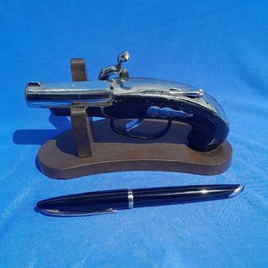 Encendedor Antiguo Forma de Trabuco con Base y Bolígrafo - imagen 4