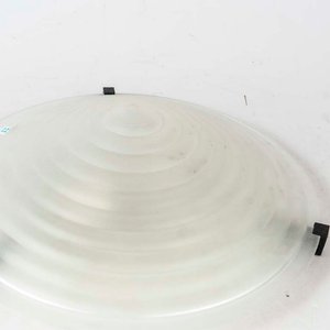 Plafón de Vidrio Esmerilado y Base Metálica para Dos Luces - imagen 2