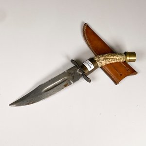 Cuchillo de Caza Hoja de Acero con Vaina y Cabo de Guampa - imagen 2