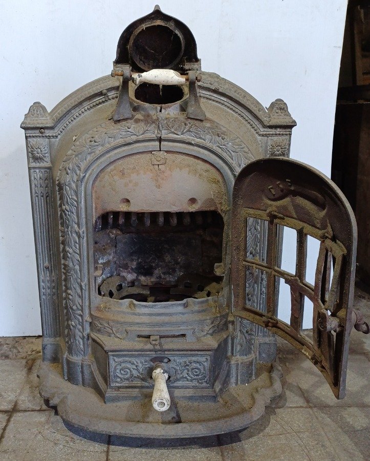 Salamandra antigua en hierro fundido para decoración - imagen 6