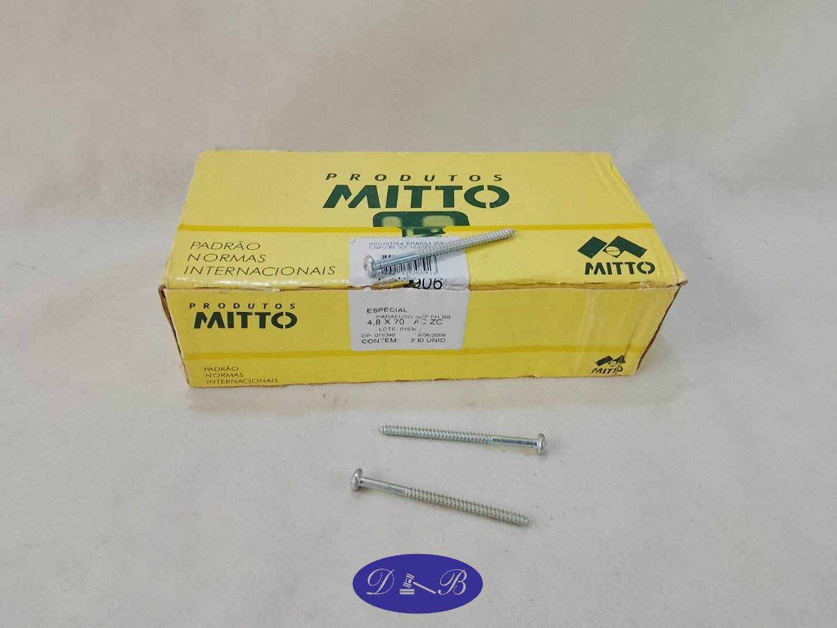 Caja de 200 Tornillos Mitto 4.8 X 70 mm