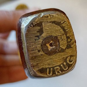 Daga Antigua con Mango de Madera Pulida y Bronce, Vaina de Cuero Crudo - imagen 2
