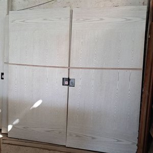 Lote siguiente: Puerta Doble Hoja Laminada Roble Blanco 105x213cm con Marcos