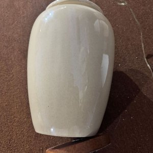 Lote de 2 Veladores con Base de Cerámica Esmaltada Beige - imagen 2