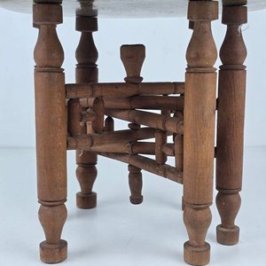 Juego de Té Turco en Bronce, Madera y Vidrio Azul - imagen 2
