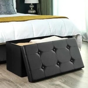 Lote siguiente: Puff Baúl Plegable Negro con Tapa Acolchada