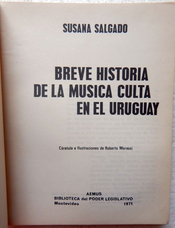 Breve Historia De La Música Culta En El Uruguay: Un Libro Raro - imagen 2