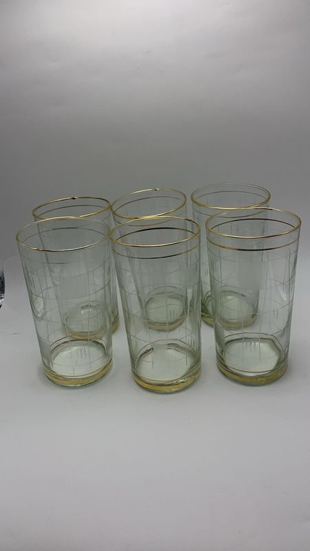 Juegos de vasos con borde dorado