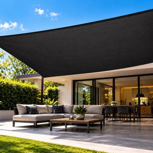 Lona Negra para Exterior Parasol 5x4 Metros Reforzada Resistente - imagen 2