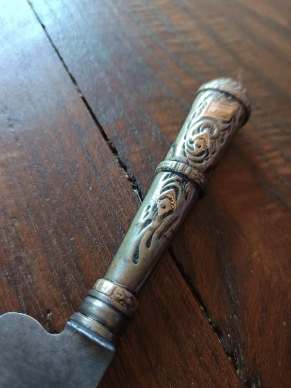 Cuchillo Sol Broqua & Scholberg: Plata y Oro con Corte y Decoración - imagen 5