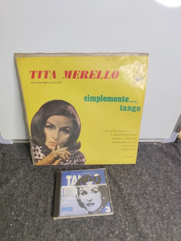 Lote de Tita Merello: Vinilo "Simplemente Tango" y CD "Los Inmortales del Tango"