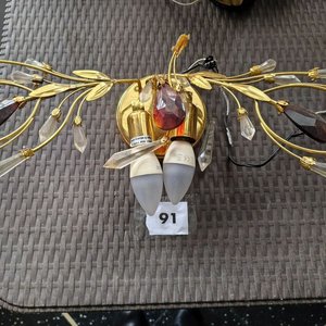 Lámpara de Pared en Bronce con Caireles de Vidrio - imagen 2