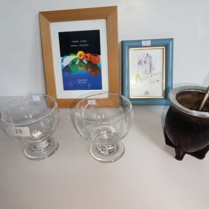 Set de Mate con Bombilla, Dos Portaretratos y Dos Copas de Cristal - imagen 1