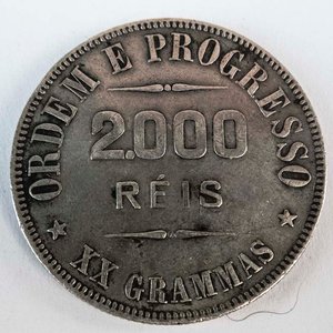 Moneda de Plata Brasileña 2000 Reis de 1907 - 19 gramos - imagen 2