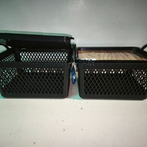 Set de 2 Organizadores de Cocina Negros con Tapa de Madera - imagen 2