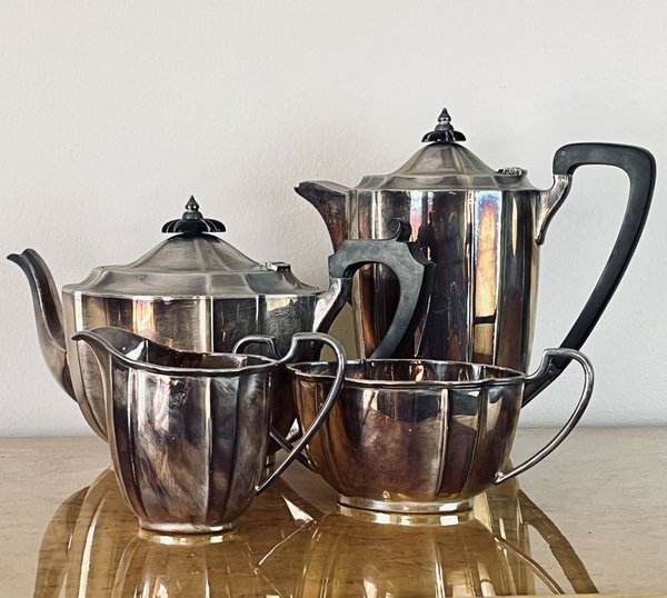 Servicio de té inglés antiguo en plata EPNS - imagen 4