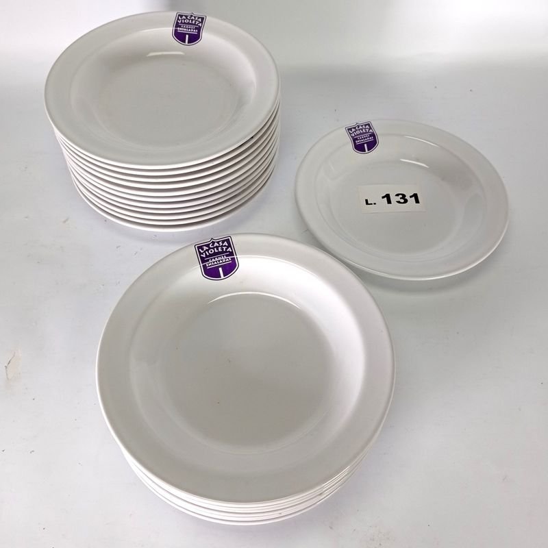 Platos de porcelana Olmos con publicidad La Casa Violeta - imagen 5
