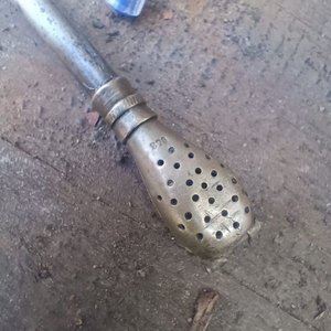 Antiguo Mate con Boquilla de Plata y Oro, Ideal Decoración - imagen 6