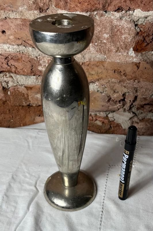 Velador de Platina Niquelada Maciza