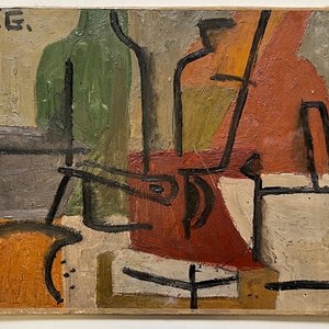 Marta Morandi "Plano color y línea" Óleo sobre cartón 1959 - imagen 2