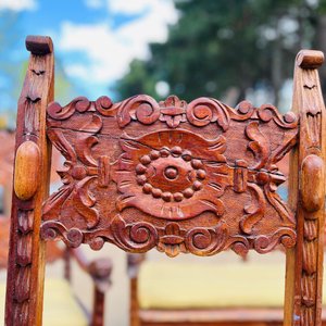Juego de Living Estilo Colonial en Madera Tallada - imagen 5