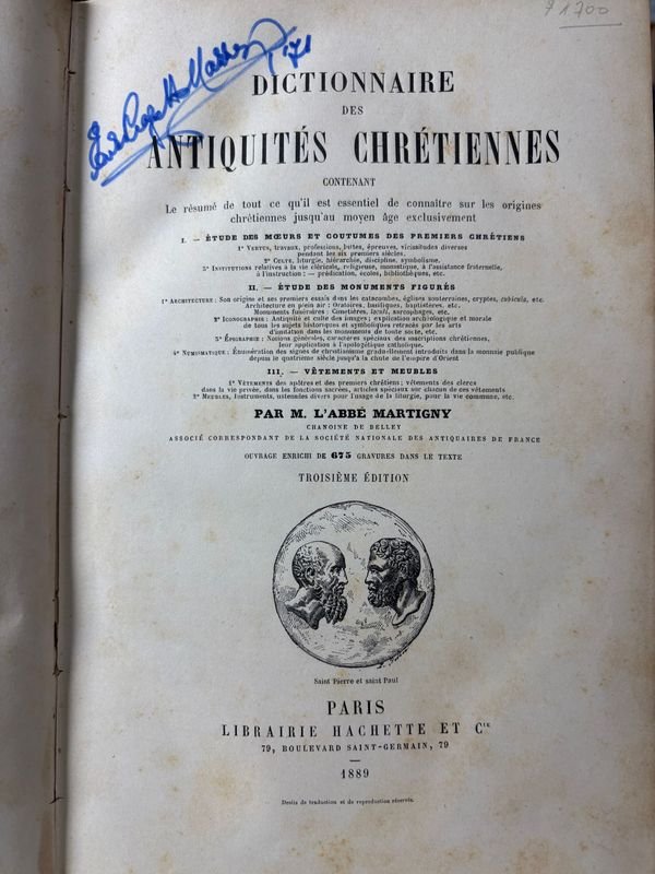 Diccionario de Antigüedades Cristianas de 1889 - Libro antiguo con estatuas de león y oso polar - imagen 2