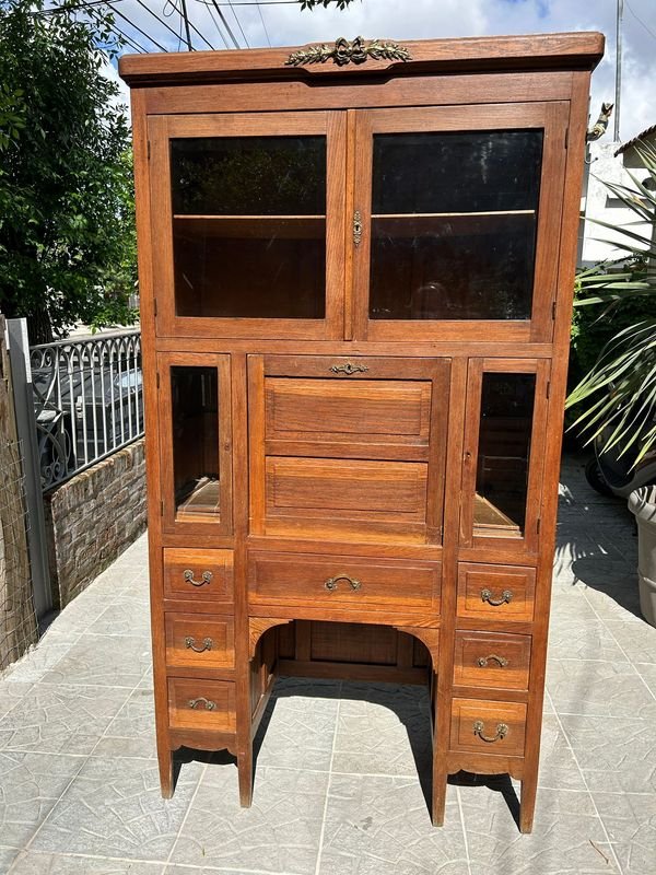 Lote siguiente: Gran Mueble Roble Macizo Secretario Escritorio Biblioteca