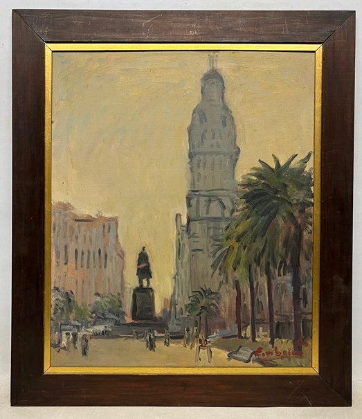 Lote anterior: Pintura de Edgardo Ribeiro: Plaza Independencia