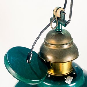 Colgante Moderno Tipo Galponero Verde y Blanco, Una Luz - imagen 3
