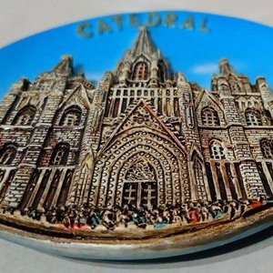 Platillo Decorativo Cerámica Catedral Barcelona Fachada Gótica - imagen 3