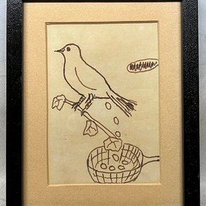 Ernesto Cristiani "Ave y nido" - Tinta sobre Papel Original - imagen 2